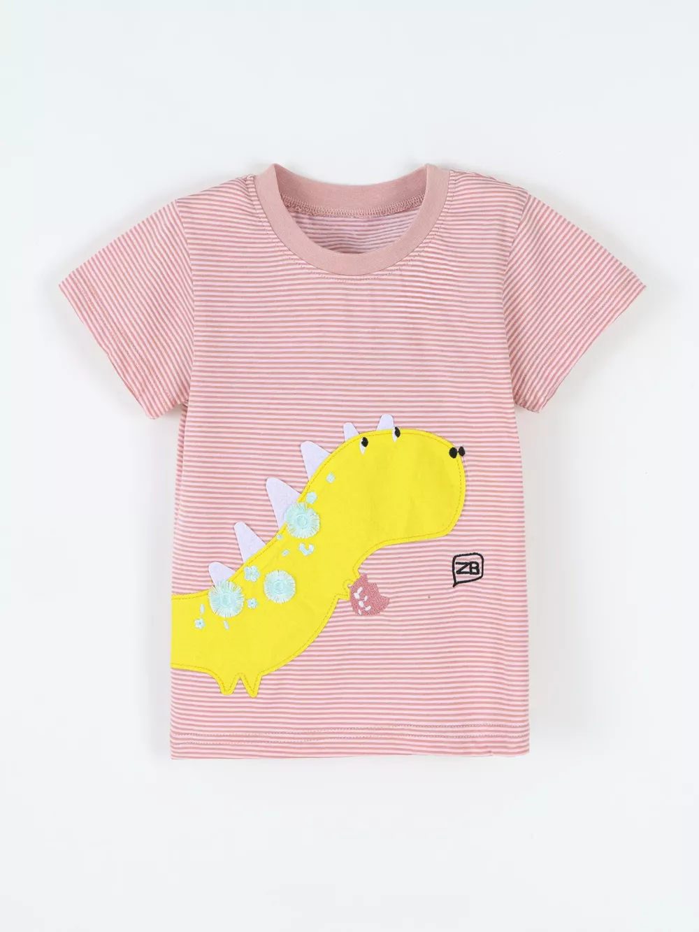 Children's Striped Dinosaur Short Sleeve Tee, image 2