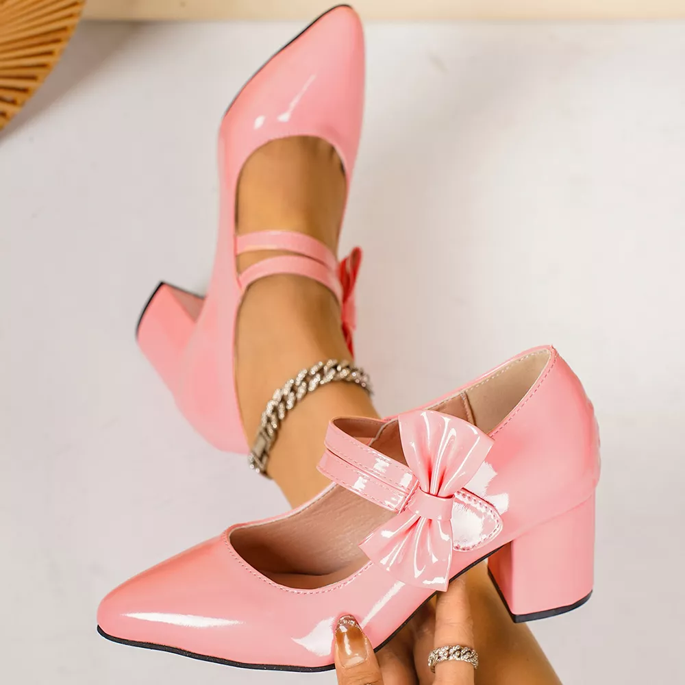 Point Toe Block Heels Pumps, image 5