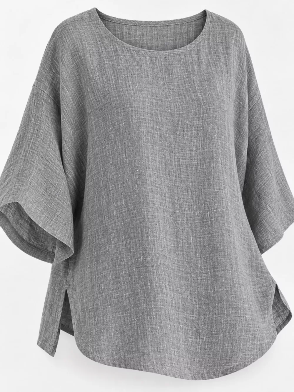 Full Size Loose Fit Linen Blend Blouse Plus Size, image 14