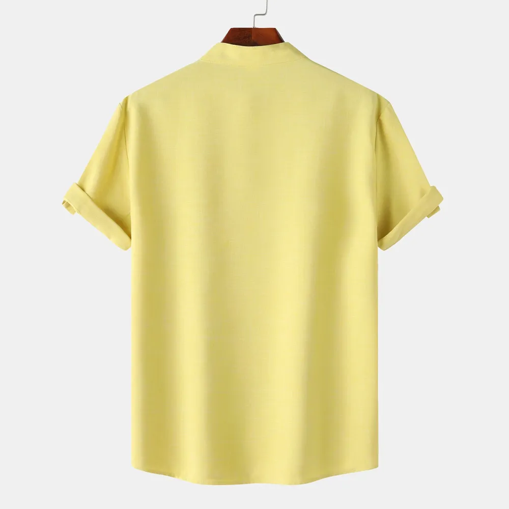 Men's Button Detail Short Sleeve Blouse, image 2