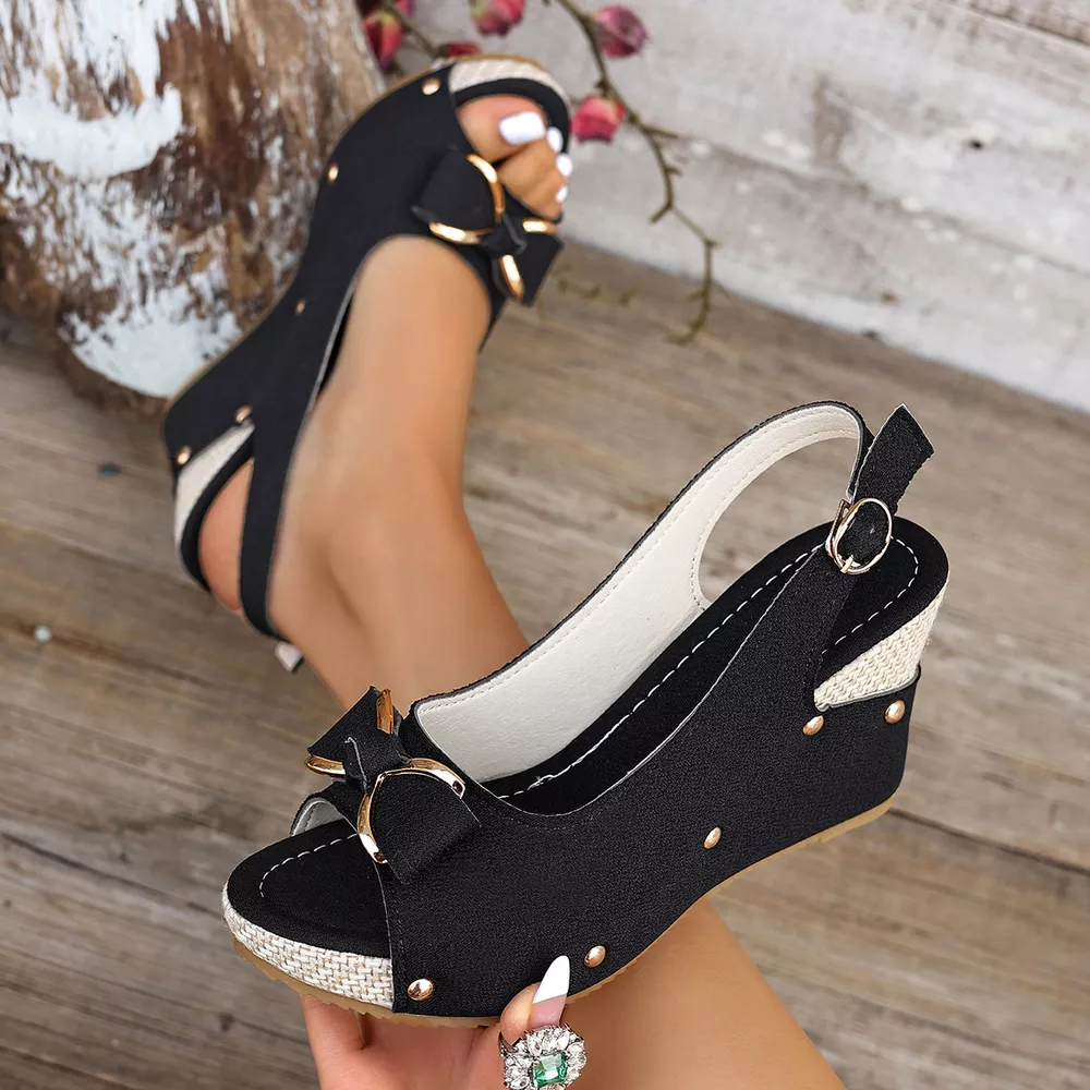 Peep Toe Wedge Sandals, image 3