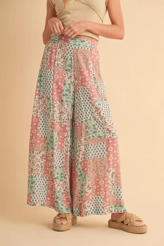 Printed Wide Leg Pants, image 2