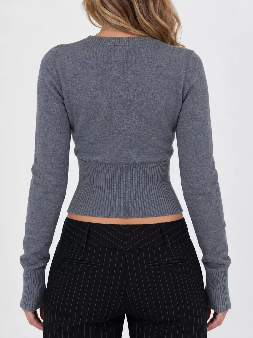 Slim-Fit Ribbed Knit Button-Down Cardigan, image 23