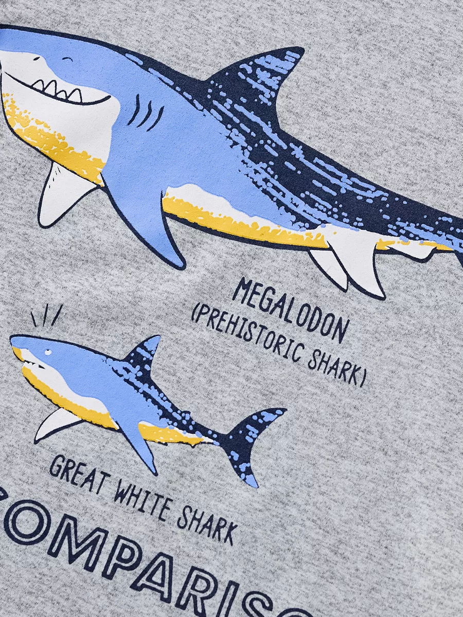 Children's Shark Size Comparison Graphic T-Shirt, image 3