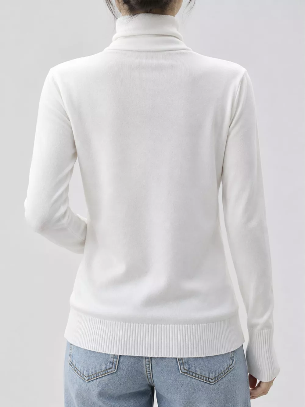 Full Size Slim-Fit Turtleneck Knit Top Plus Size, image 3