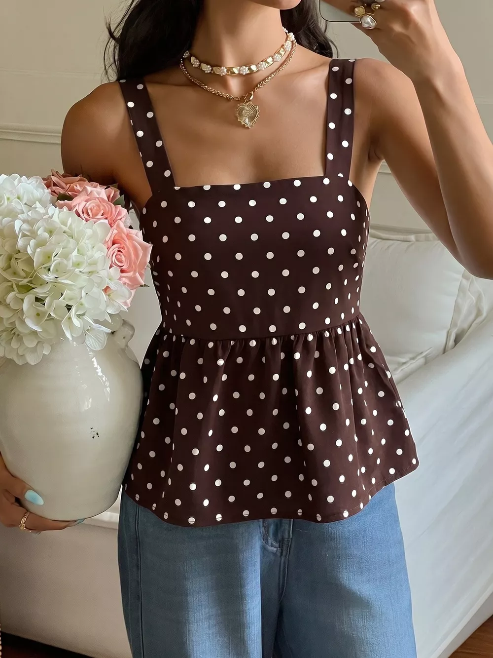 Polka Dot Tie Back Cami, image 2