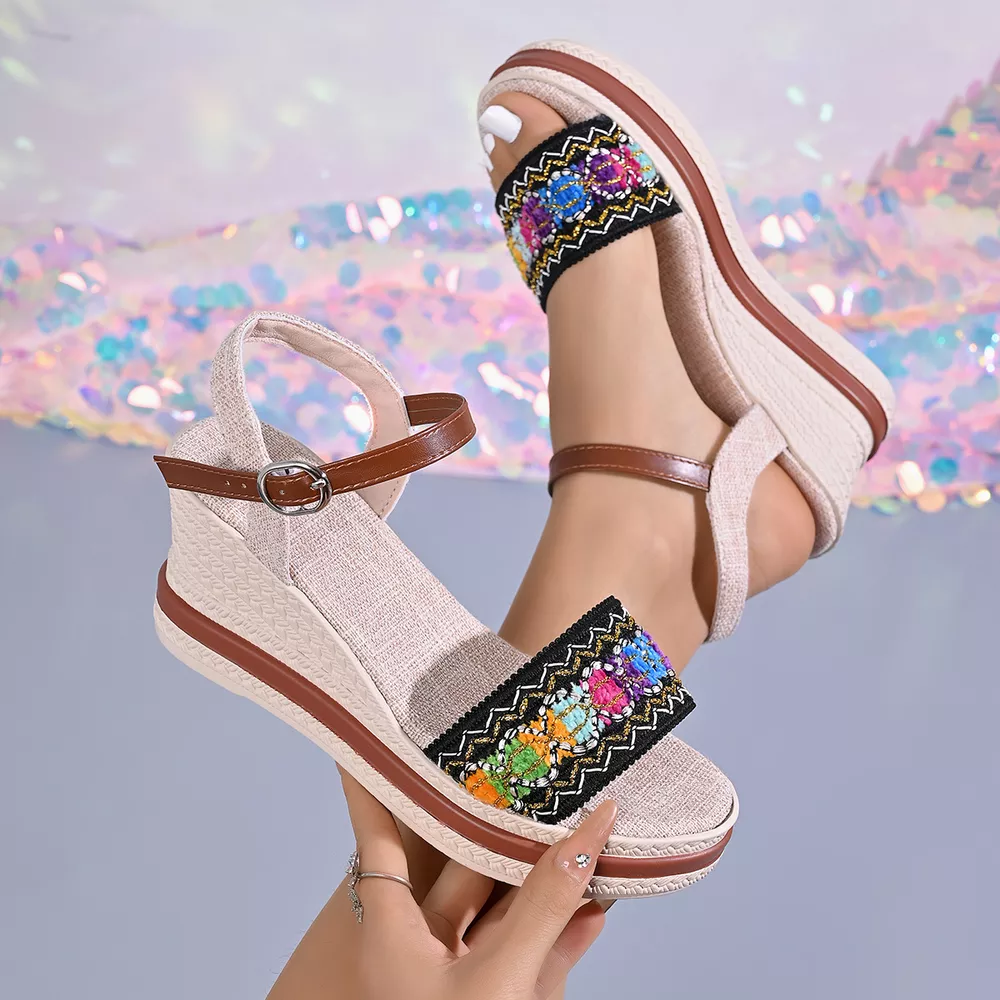Open Toe Wedge Sandals, image 4