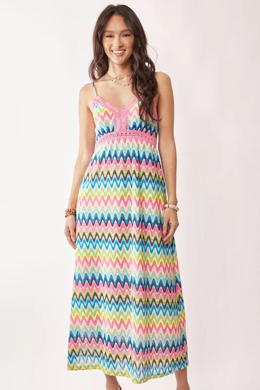 Multi Color Crochet Lace Midi Dress, image 6