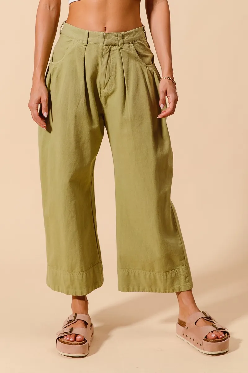 Mid Rise Wide Leg Chino Pants With Pockets, image 6