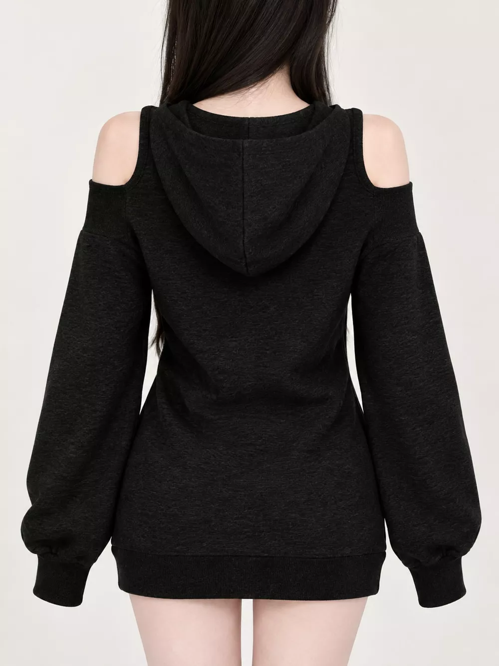 Cold Shoulder Zip-Up Hoodie, image 7