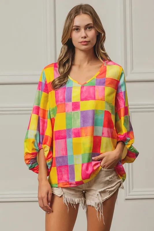 Multi Block Bubble Pop Ballon Top, image 17