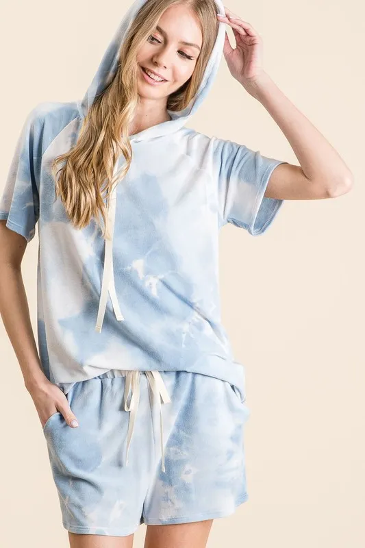 Tie Dye French Terry Hoodie Top and Bottom Set