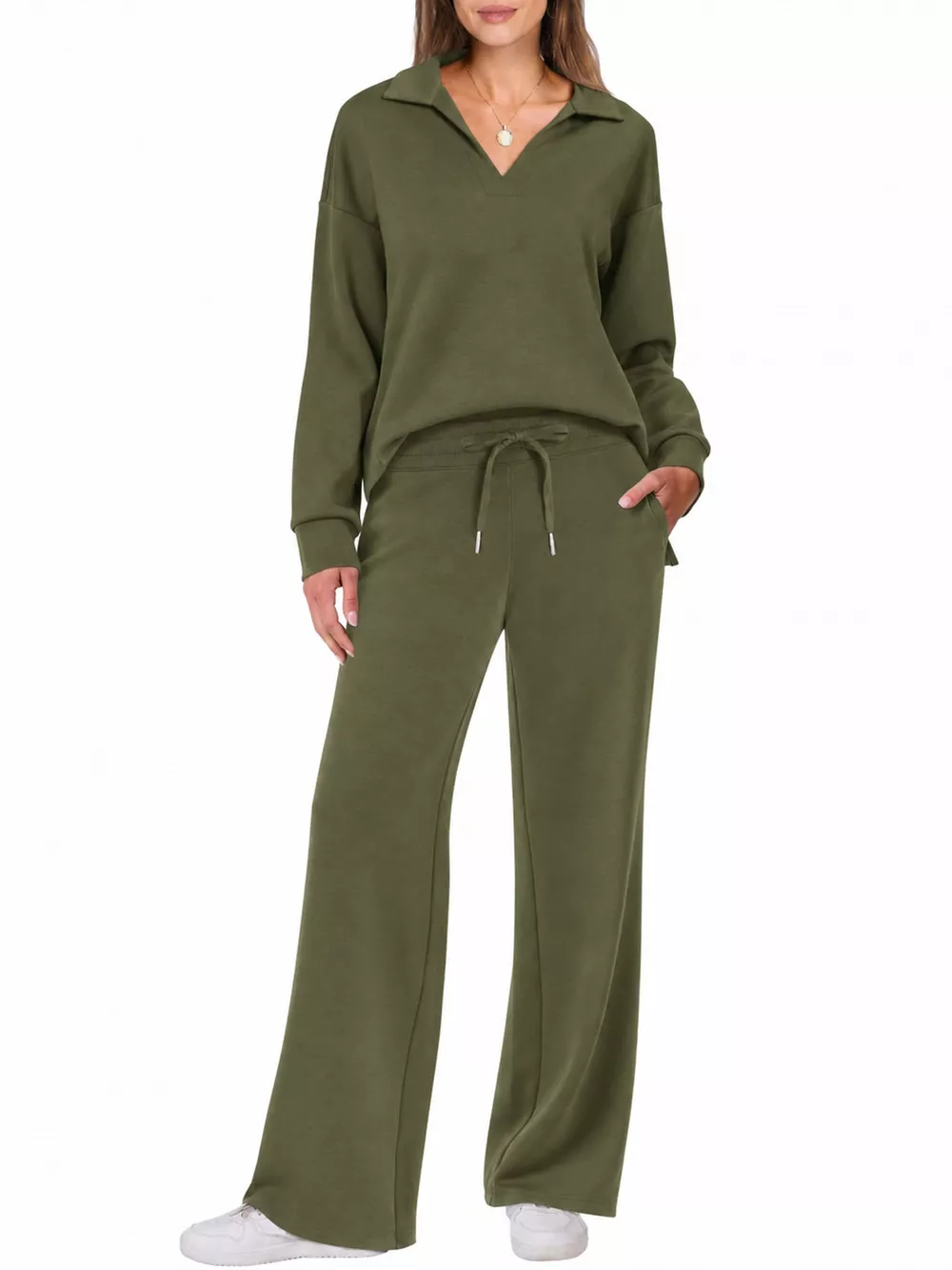 Dropped Shoulder Top and Pants Set, image 42