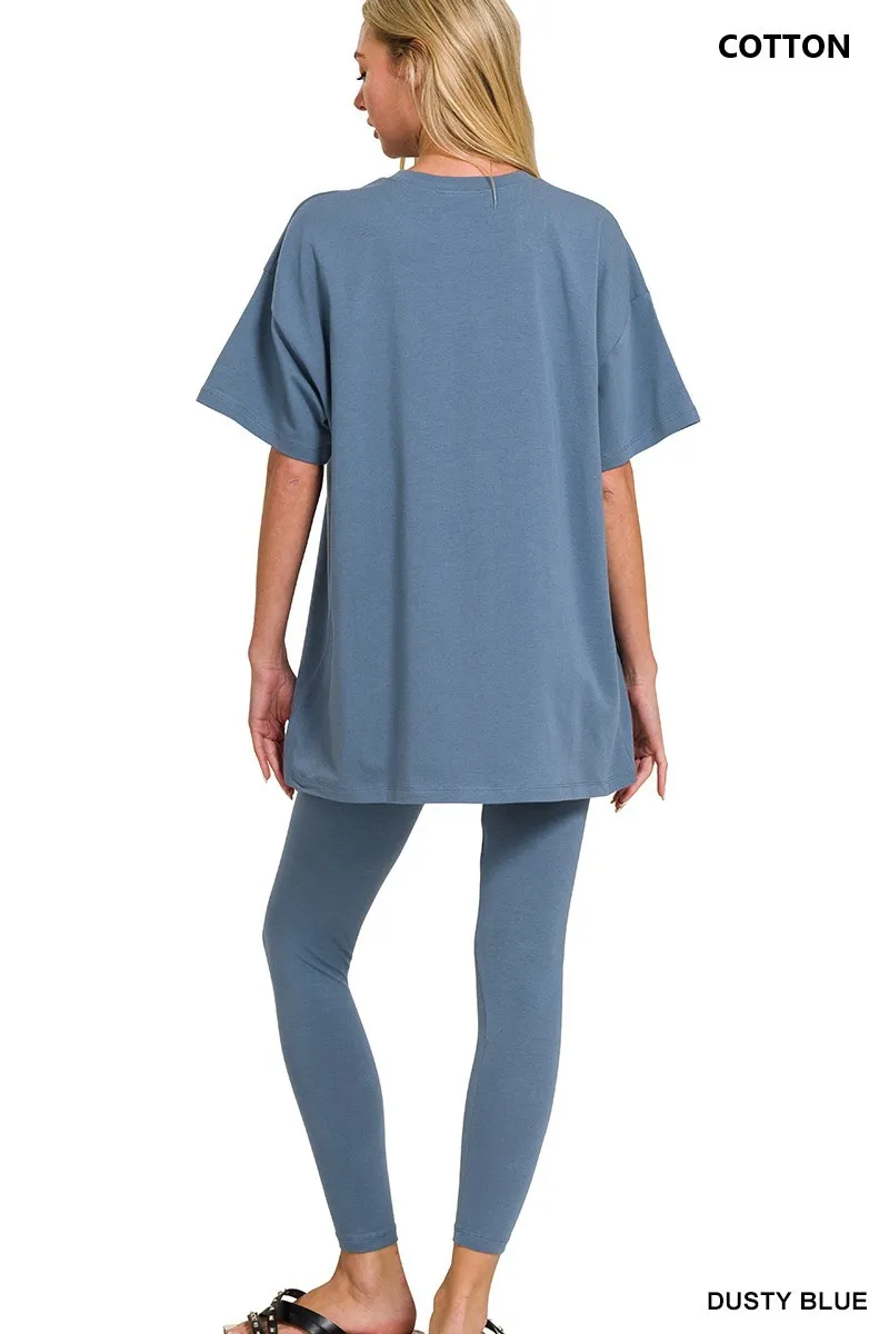 Cotton Round Neck Top & Legging Set, image 6