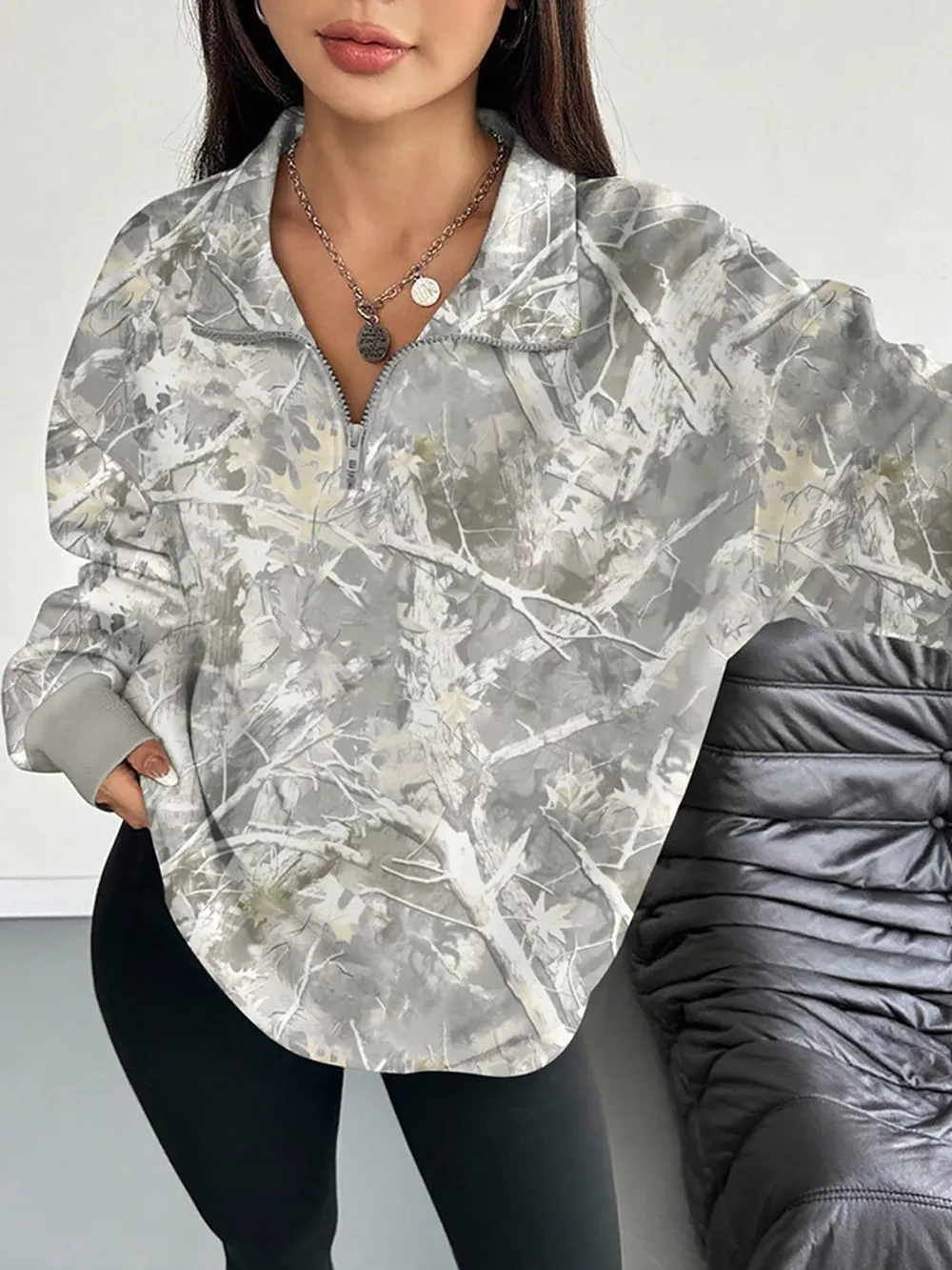 Quarter-Zip Long Sleeve Sweatshirt, image 9