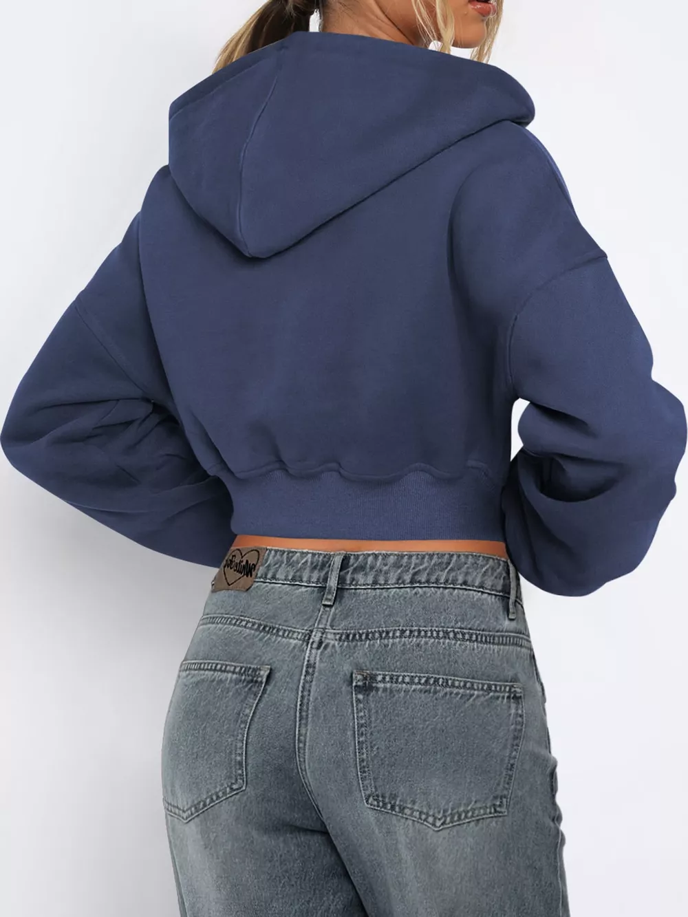 Zip-Up Cropped Hoodie, image 8