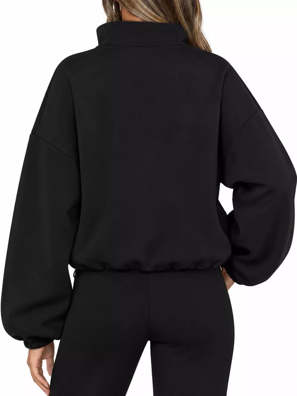 Drawstring Hem Zip Up Jacket, image 3