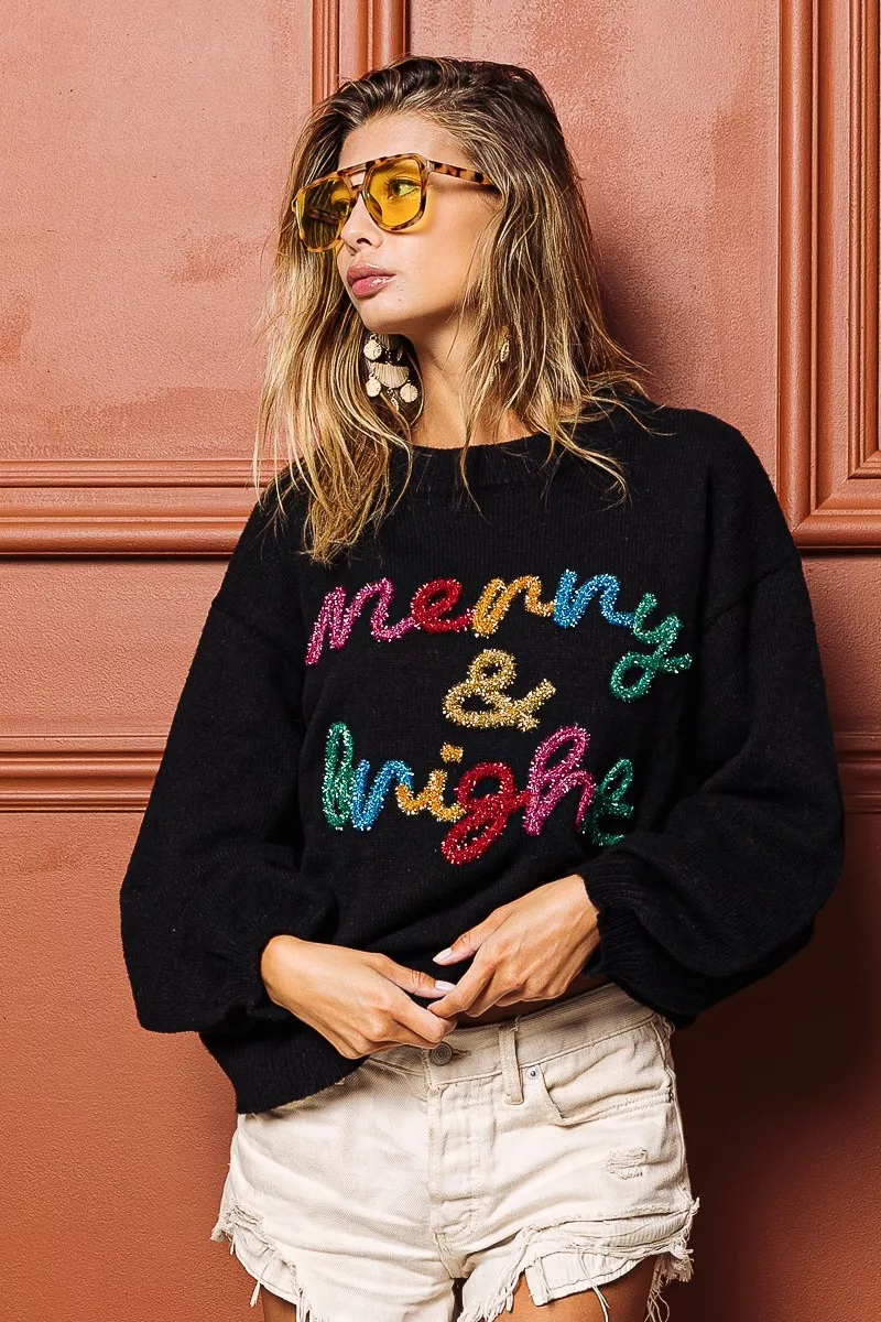 Tinsel Lettering Christmas Sweater, image 17