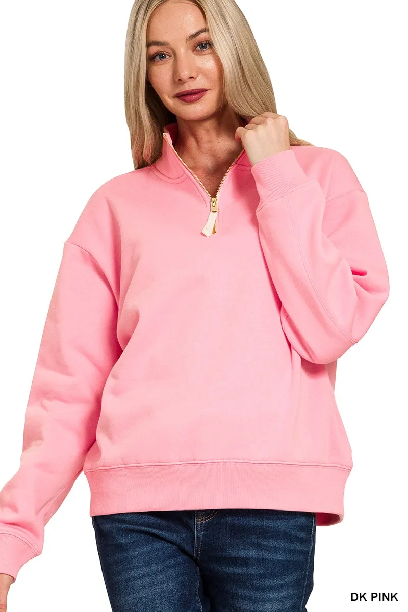 Fleece Half Zip Sweatshirt, image 2