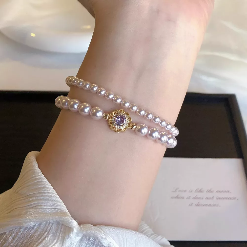 18K Gold-Plated Pearl Bracelet, image 2