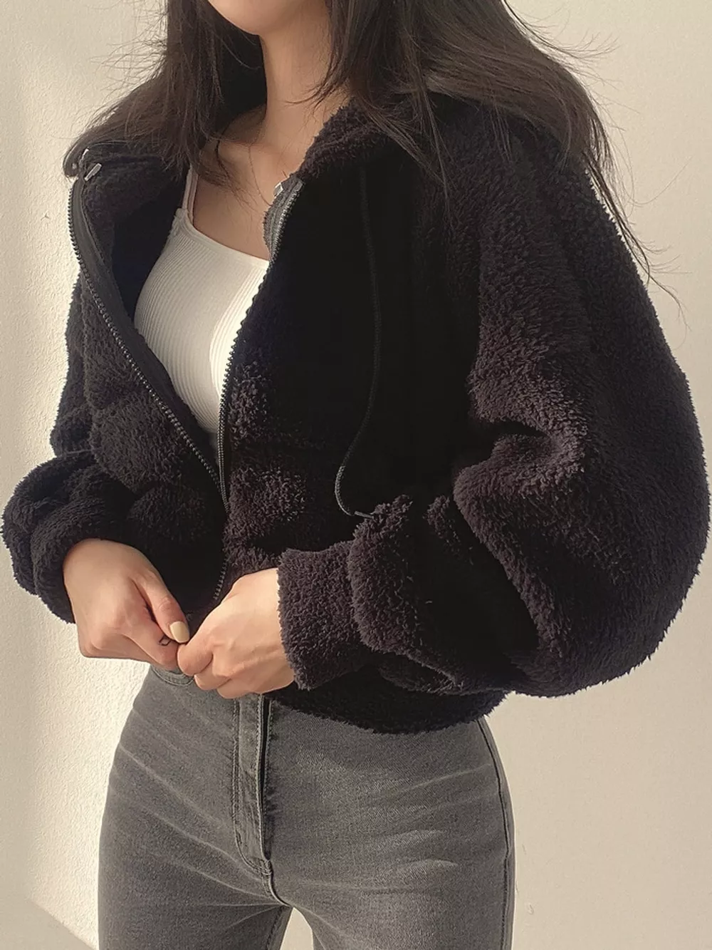 Oversized Sherpa Zip-Up Hoodie, image 15