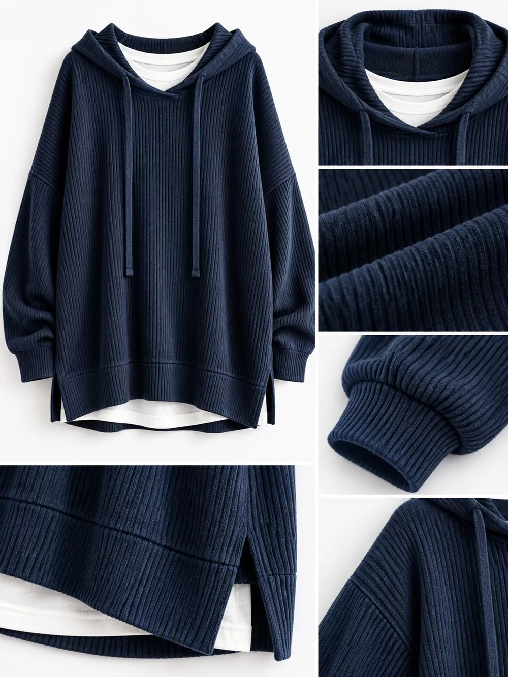Drawstring Dropped Shoulder Hoodie, image 9