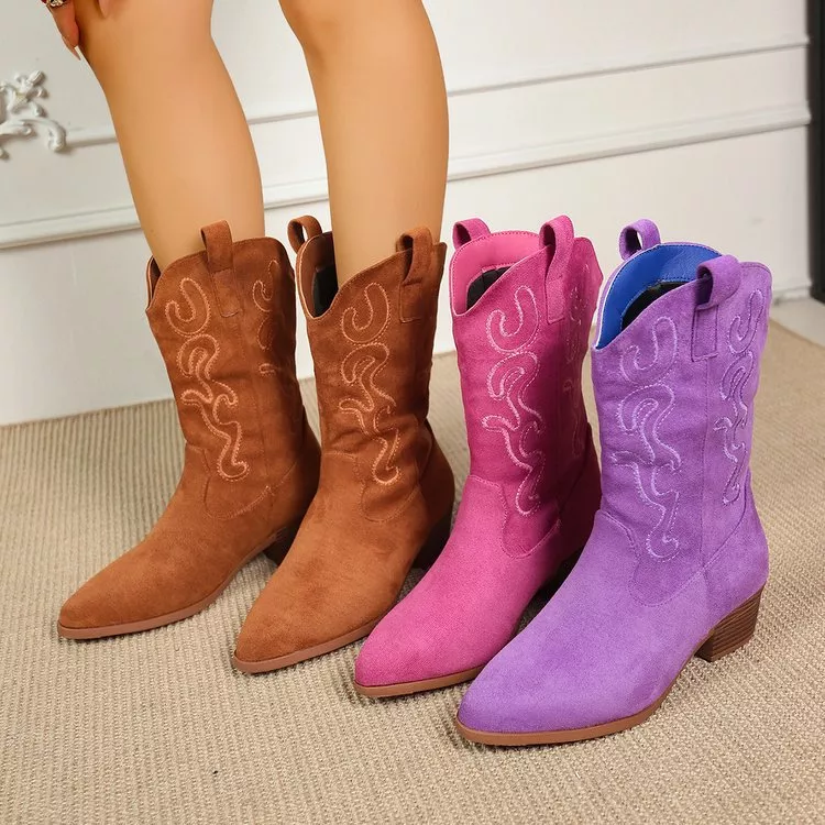 Point Toe Block Heels Boots, image 2