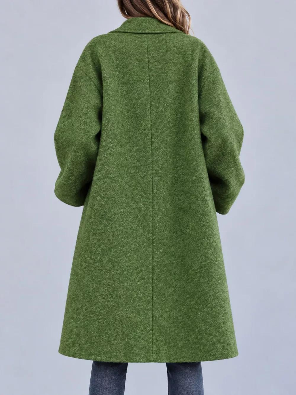 Full Size Lapel Collar One Button Coat Plus Size, image 15