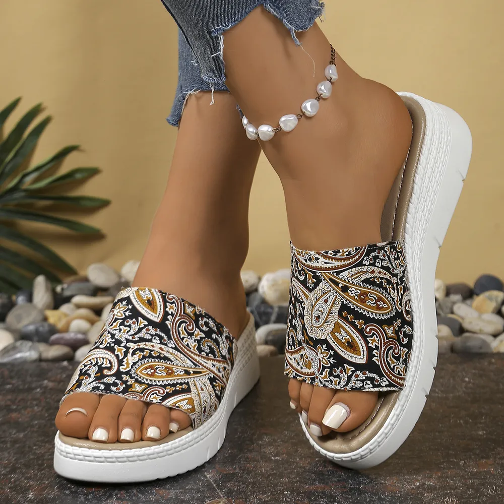Bohemian Printed Platform Sandals, image 6