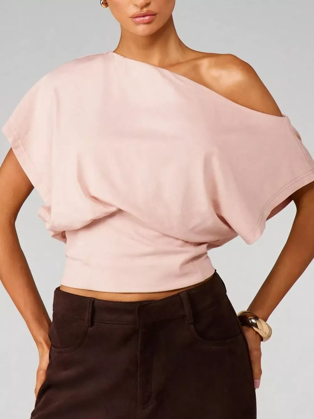 One Shoulder Crop T-Shirt, image 6