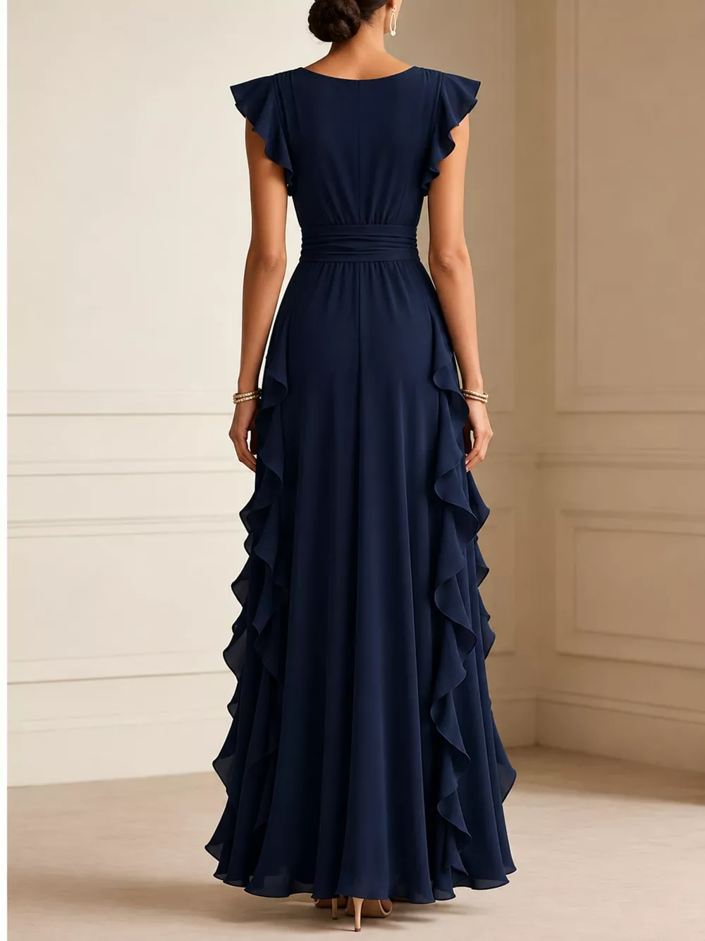 Ruffled Surplice Sleeveless Maxi Dress, image 33