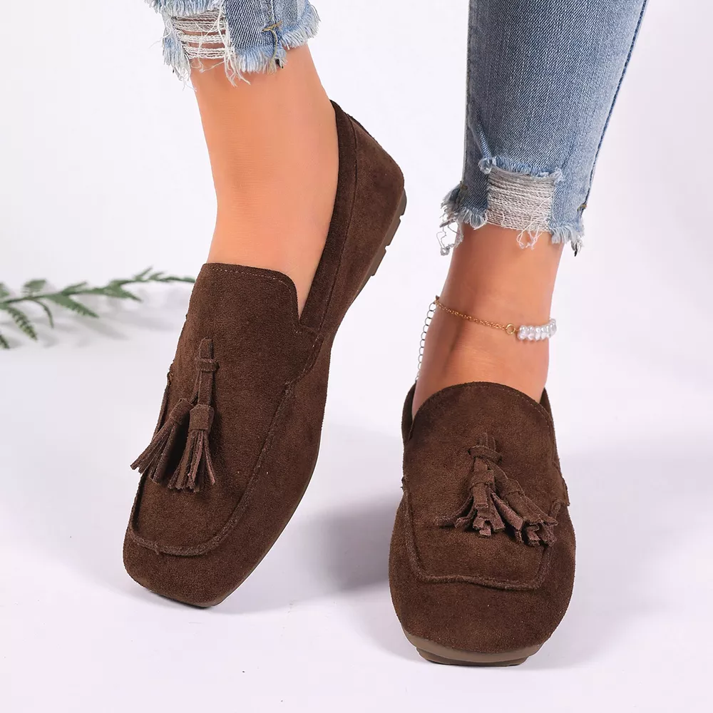 Tassel Accent Suede Loafers, image 6