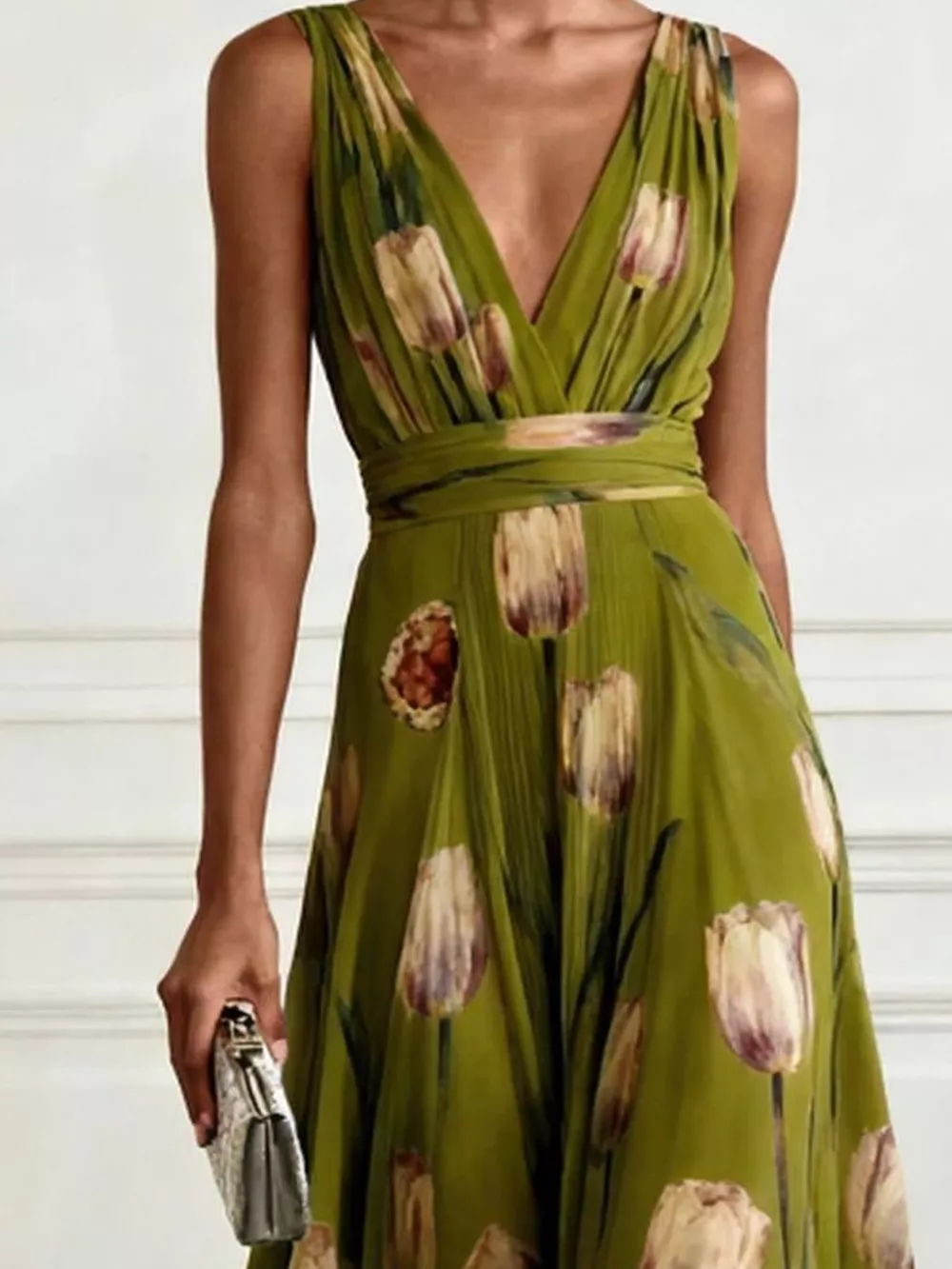 Full Size Sleeveless Floral Print Maxi Dress Plus Size, image 9