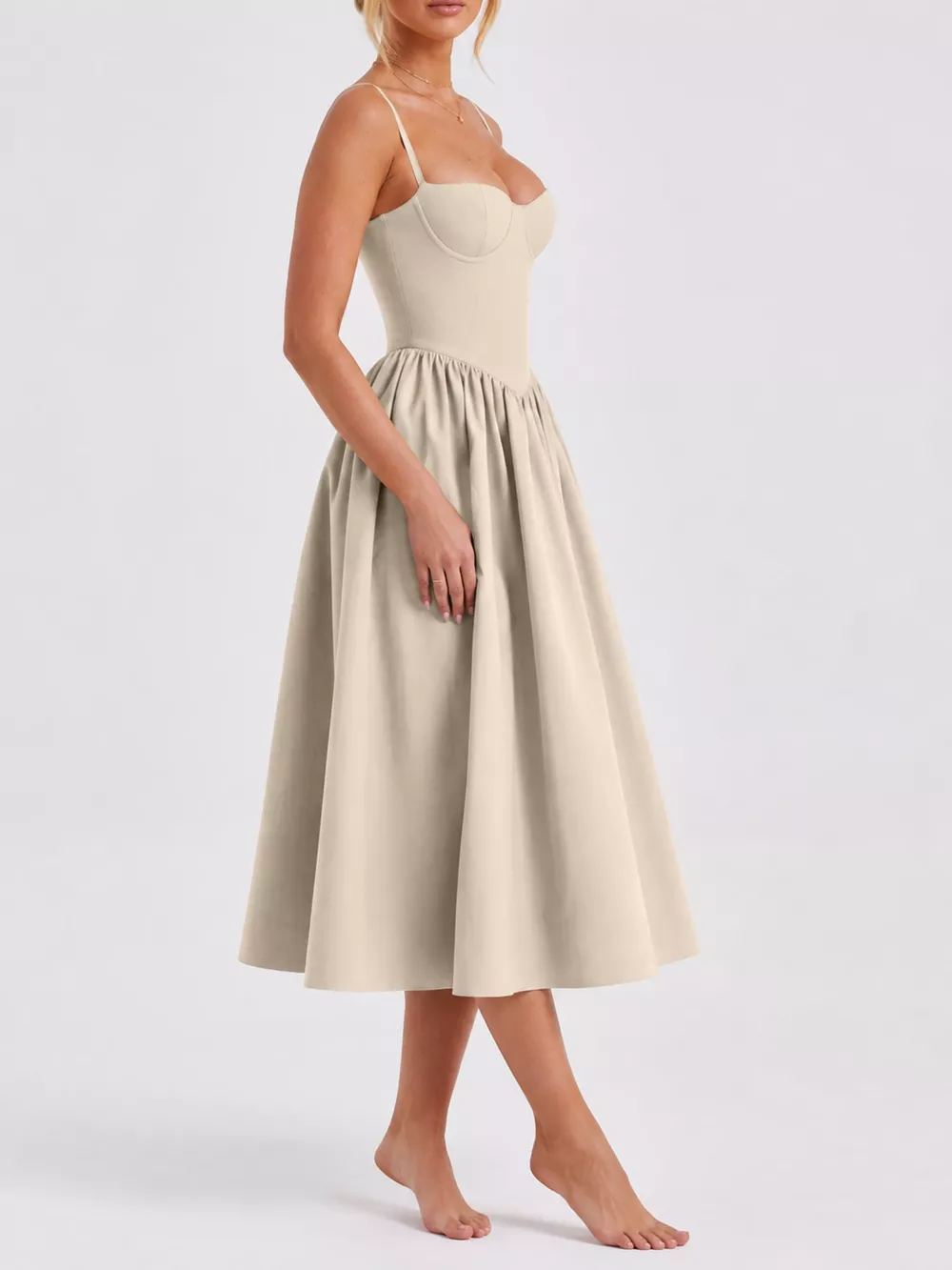 Sweetheart Neck Midi Cami Dress, image 17