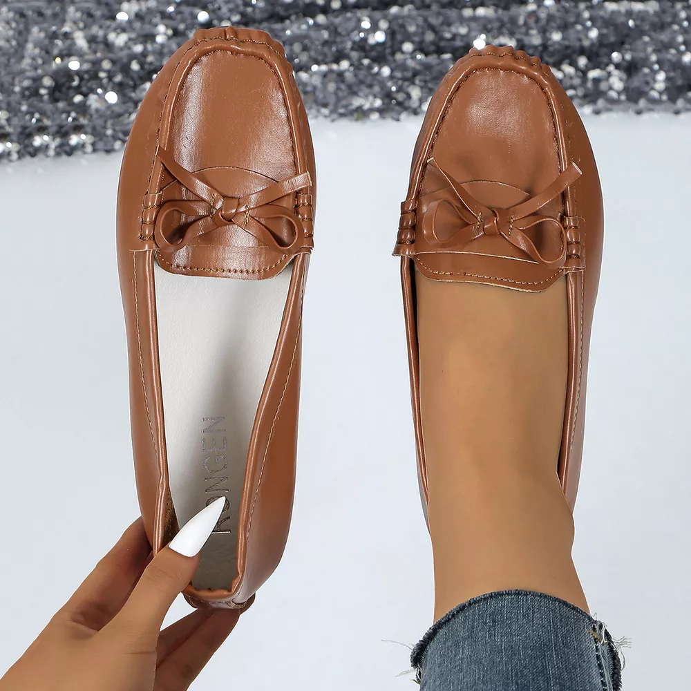 Bow Decor Round Toe Slip-Ons, image 9