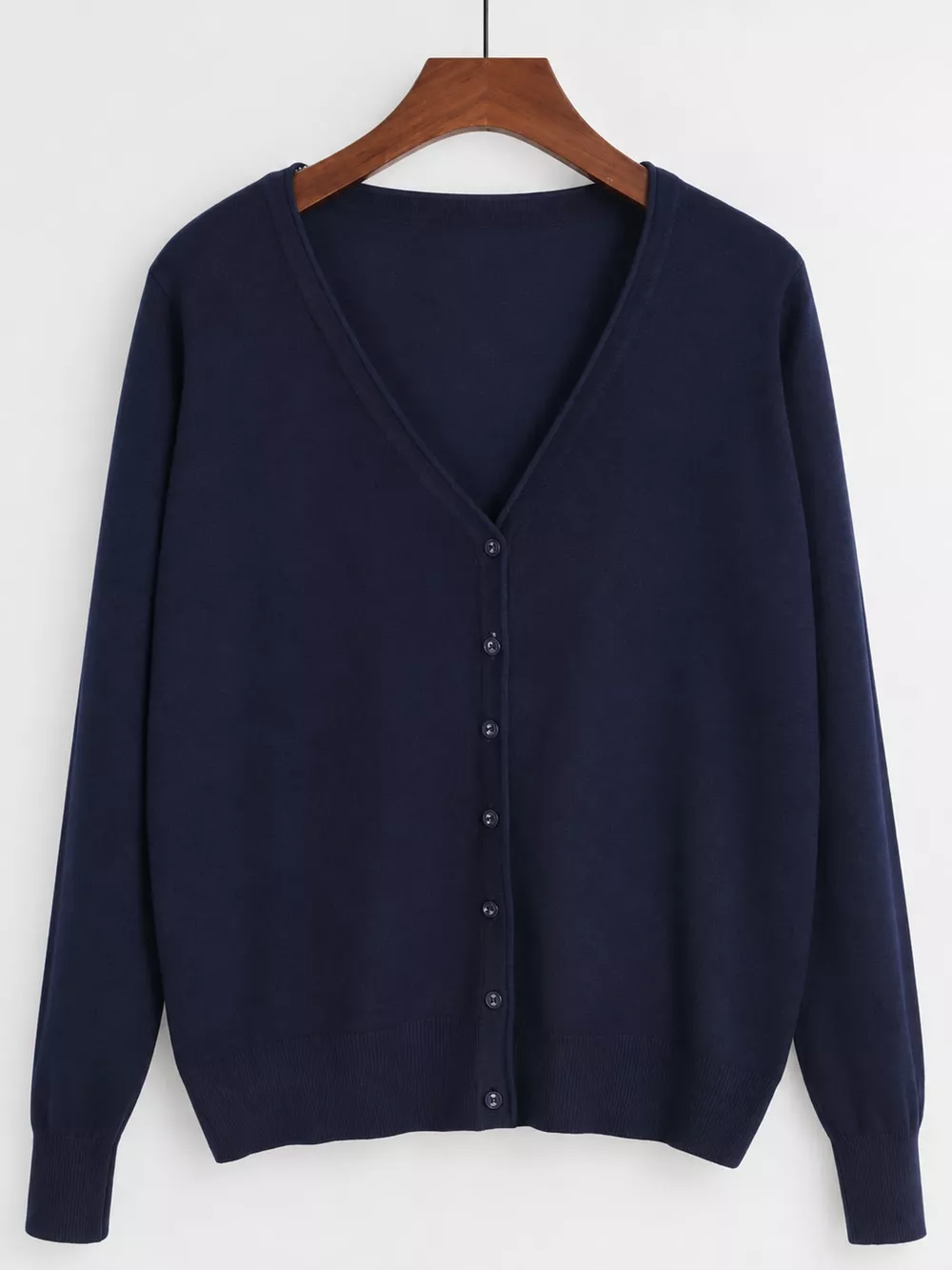 Classic V-Neck Button-Down Knit Cardigan, image 28