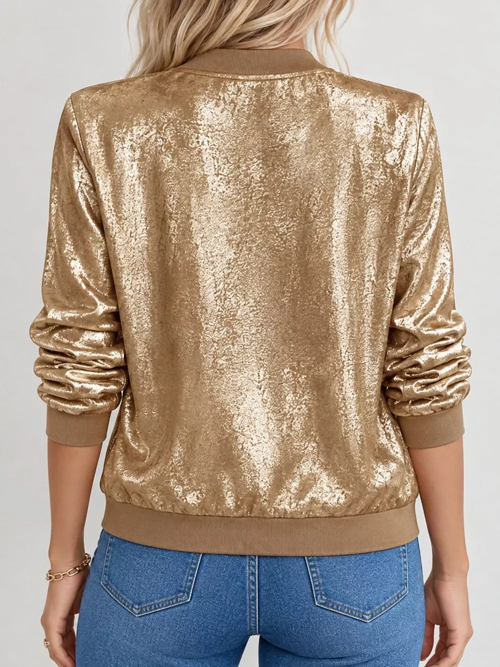 Full Size Zip Up Long Sleeve Jacket Plus Size, image 34
