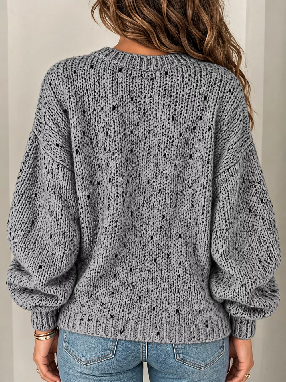 Chunky Knit Round Neck Sweater, image 8