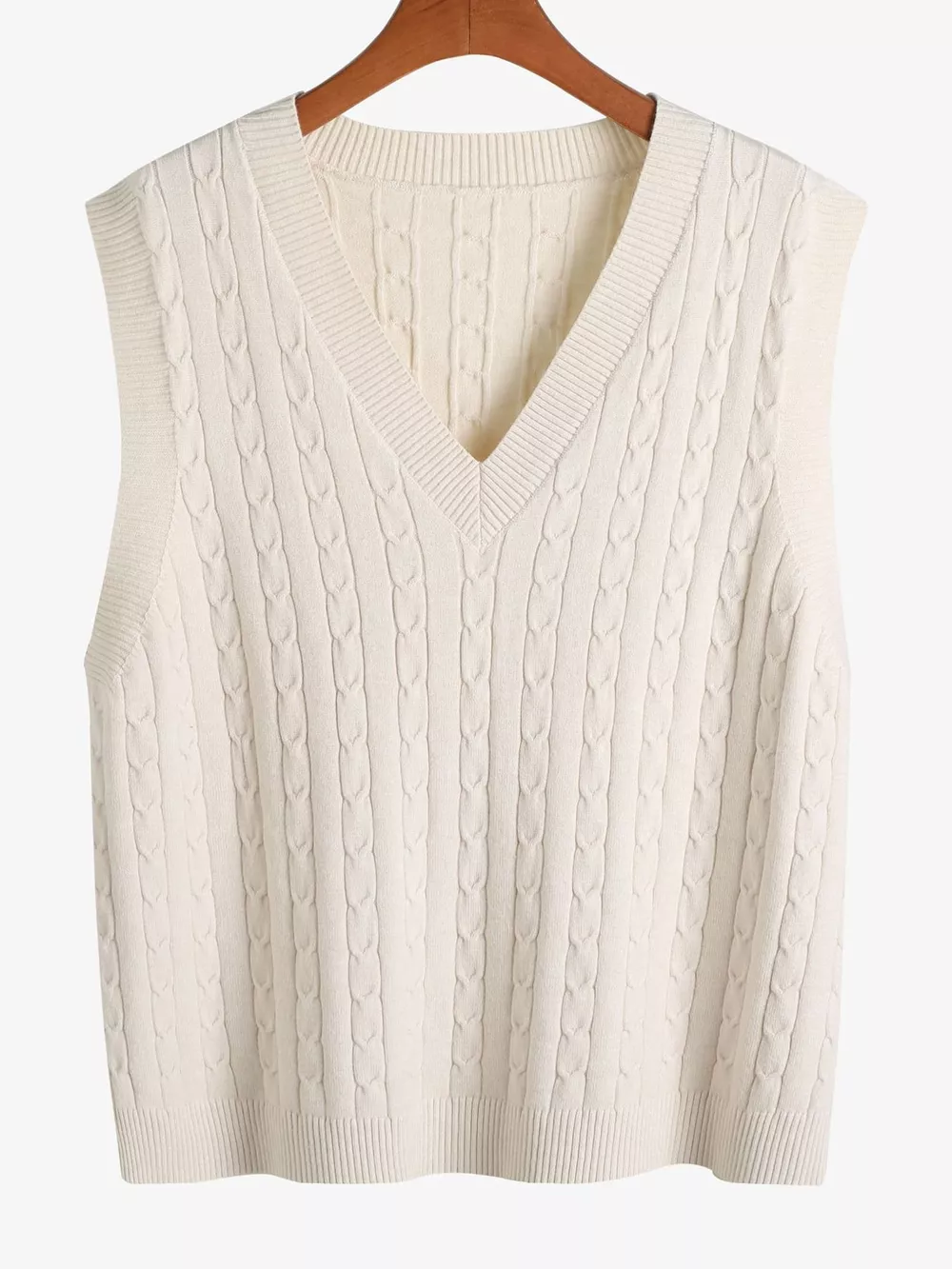 Plus Size Cable Knit Sweater Vest
