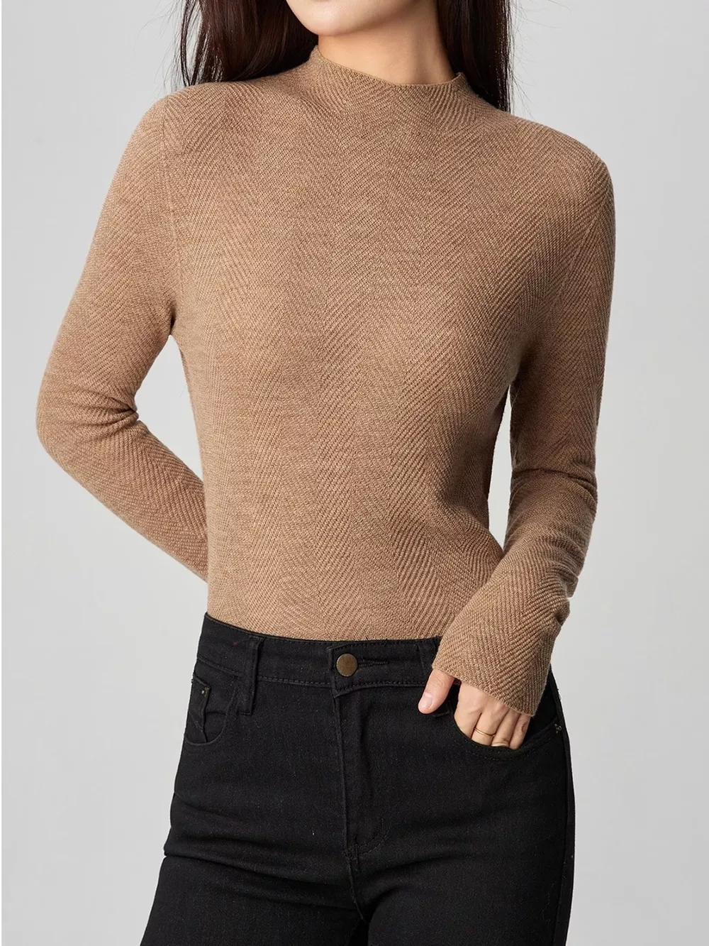 Textured Mock Neck Sweater, image 30
