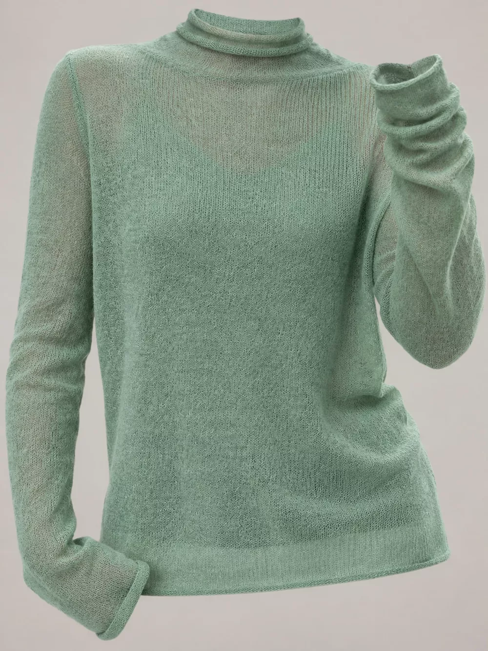 Sheer Turtleneck Knit Top, image 20
