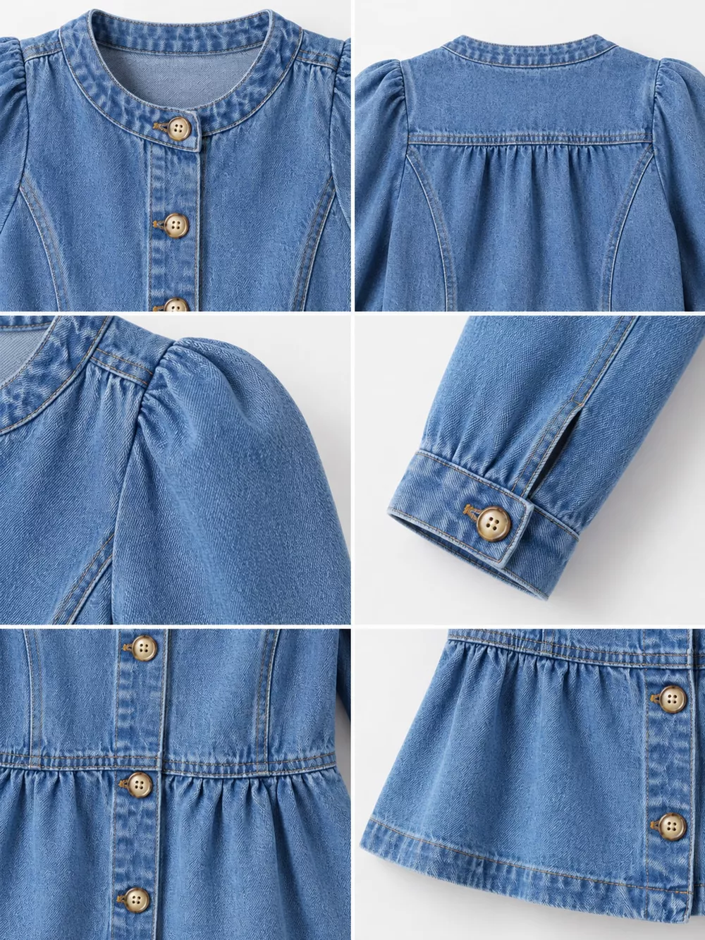 Button Up Peplum Denim Shirt, image 8