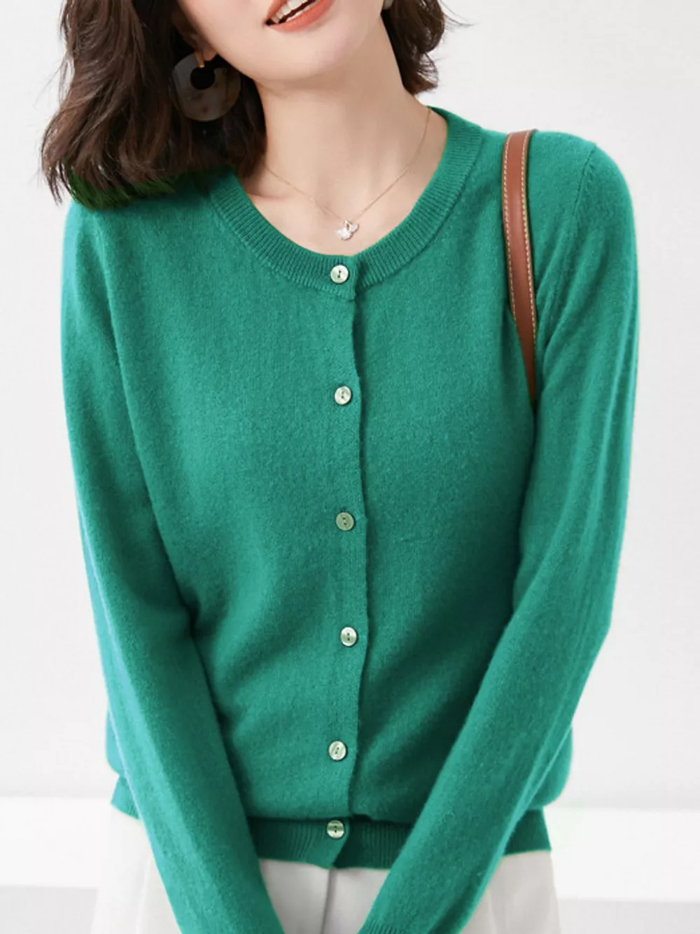 Crew Neck Button-Down Cardigan, image 16