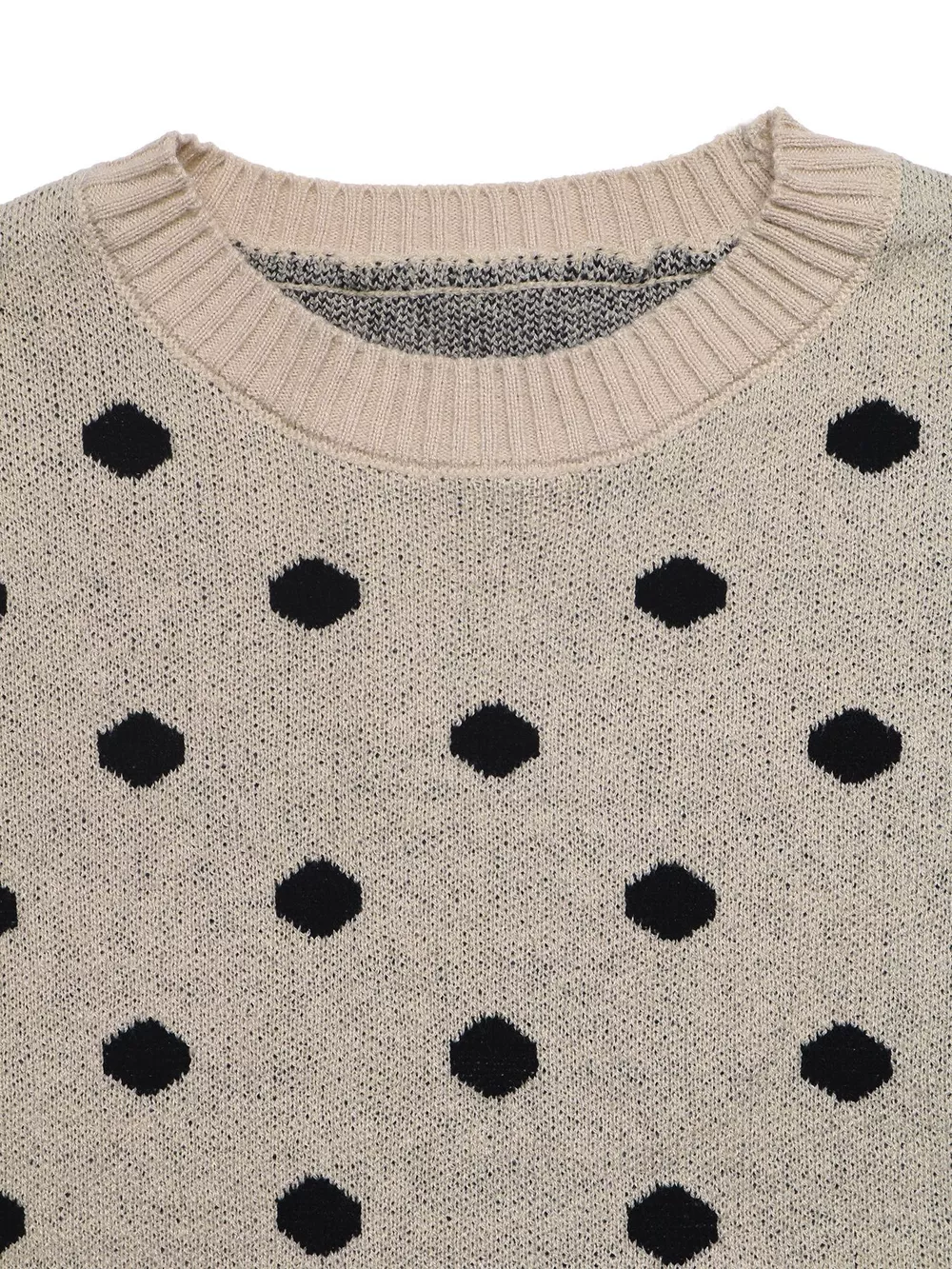 Polka Dot Dropped Shoulder Sweater, image 7