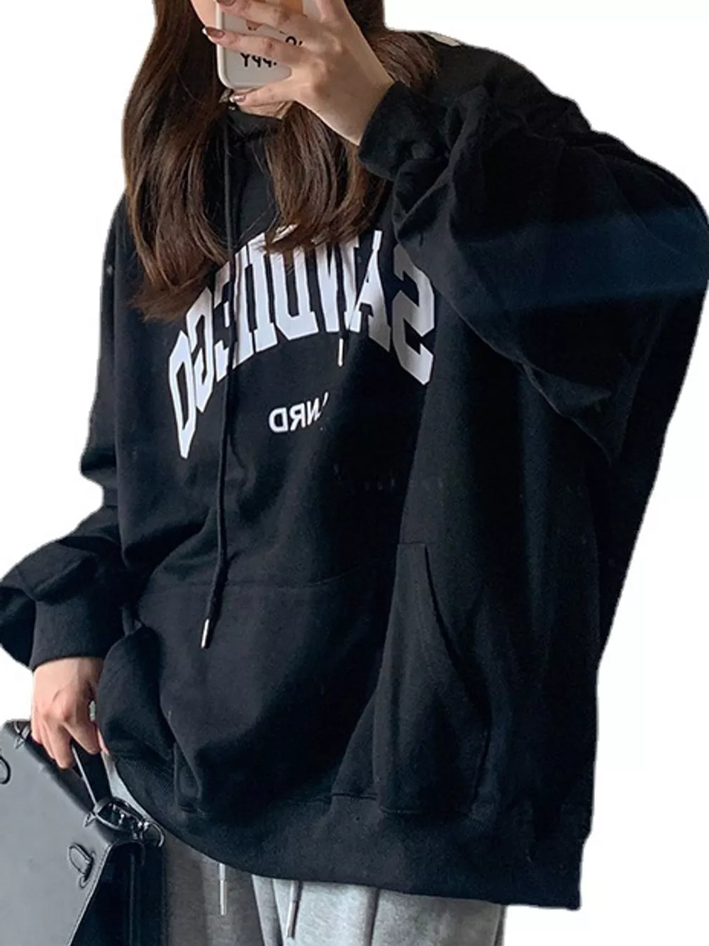 Letter Graphic Long Sleeve Hoodie, image 6