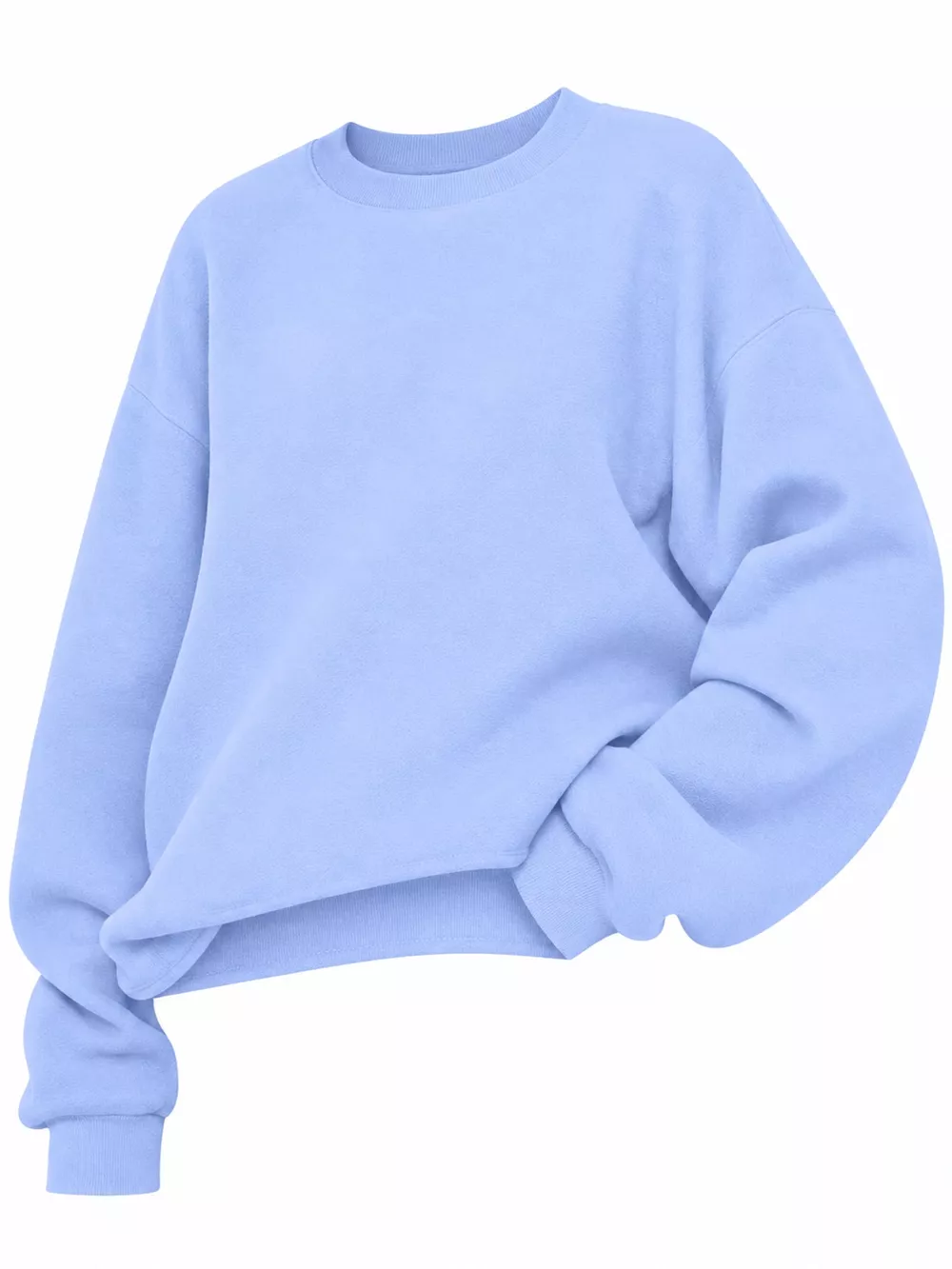 Full Size Solid Color Long Sleeve Sweatshirt Plus Size, image 54