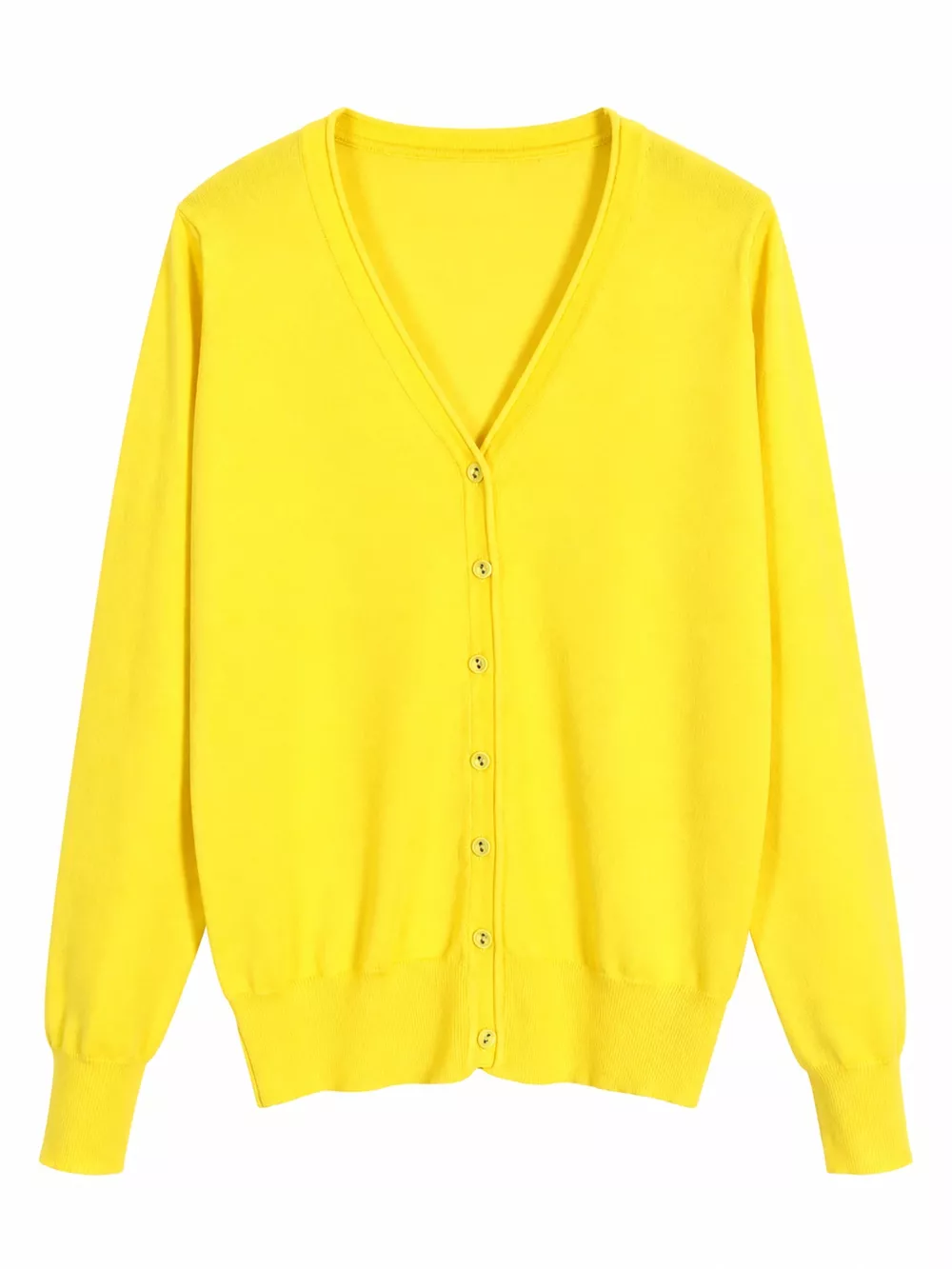 Classic V-Neck Button-Down Knit Cardigan, image 68