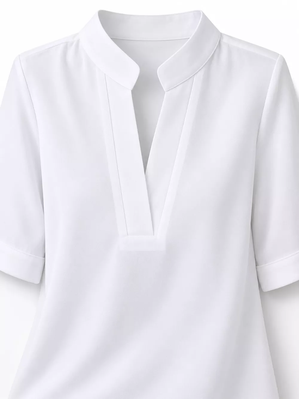 Full Size Notched Short Sleeve Blouse Plus Size, image 16