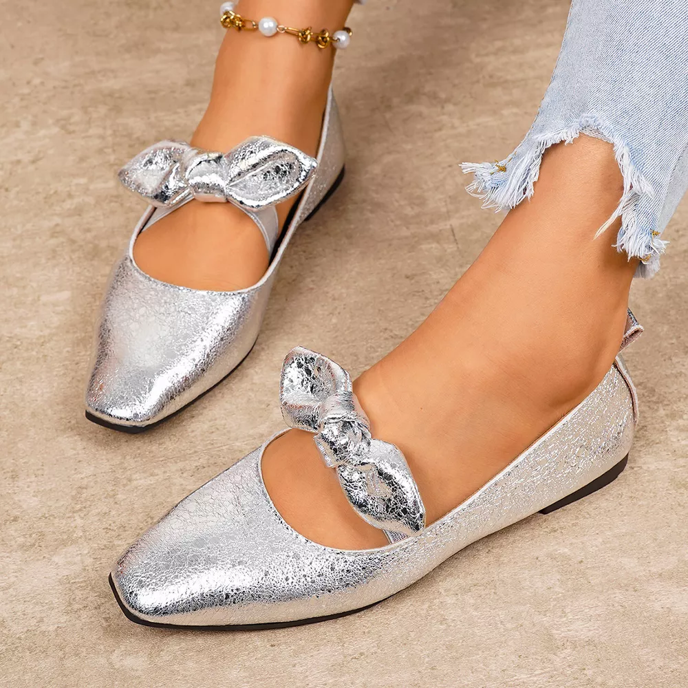 Bow Square Toe Slip-Ons, image 10