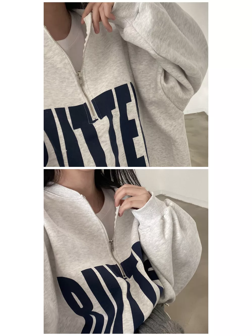 Half-Zip Letter Graphic Sweatshirt, image 18